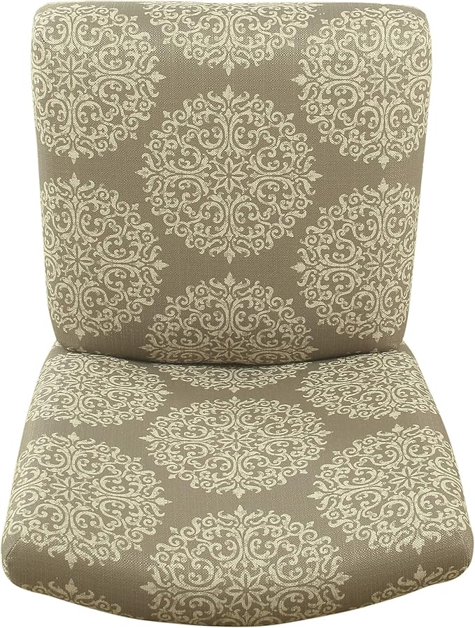 HomePop Upholstered Counter Height Barstool, Taupe and Cream Medallion - Image 8