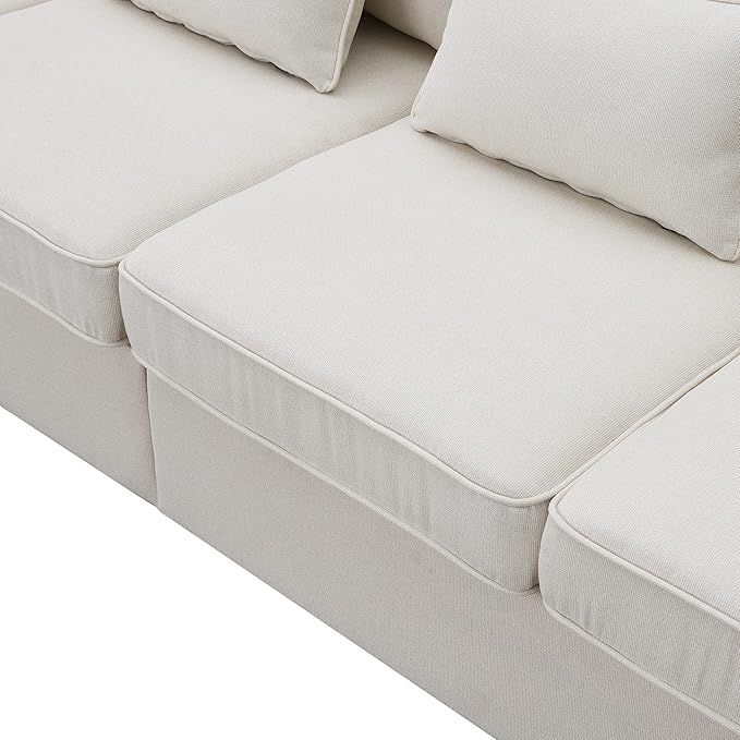 104" 4-Seater Modern Linen Fabric Sofa - Image 6