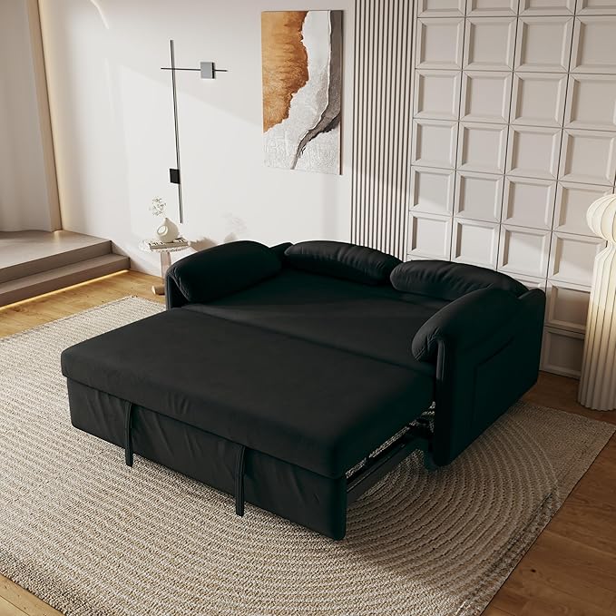 ERYE 3 in 1 Loveseat Sofa Convertible Sleeper Sofabed, Functional Recliner - Image 5