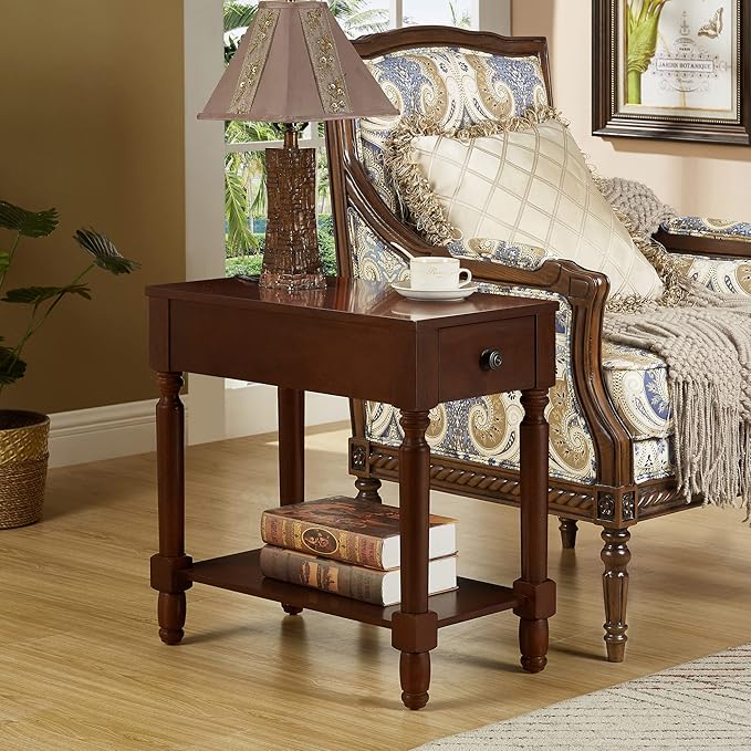 Ball & Cast Wood End Tables, Dark Brown-Open - Image 9