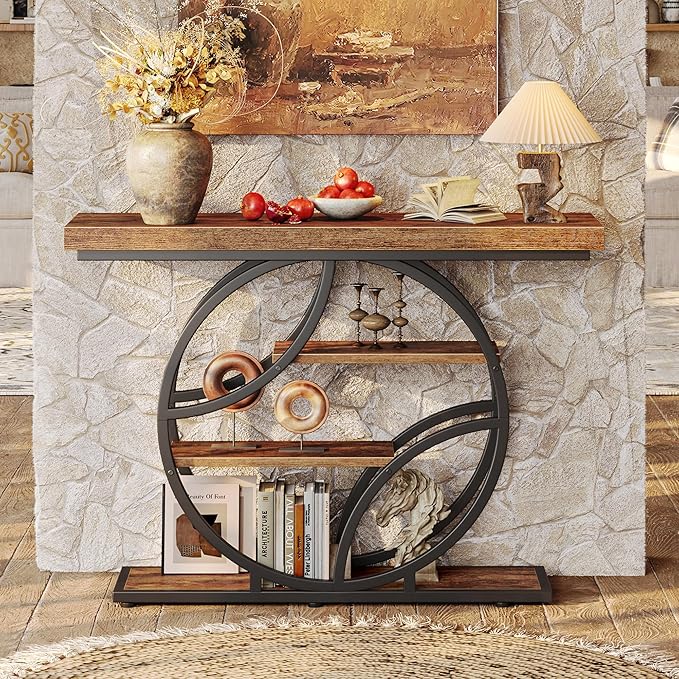 Huuger 41.3 Inch Entryway Table, Industrial Console Sofa Table - Image 6