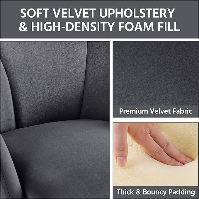 Yaheetech Flower Shape Velvet Armchair, Modern Side Chair Vanity Chair - Image 5