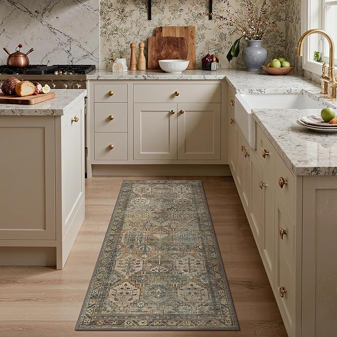 GENIMO 3x7 Runner Rugs for Hallway, Machine Washable Non Slip Vintage Rugs - Image 4