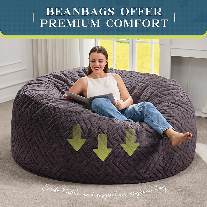 Hobestluk Bean Bag Chairs Adults Beanbag Chair - Image 6