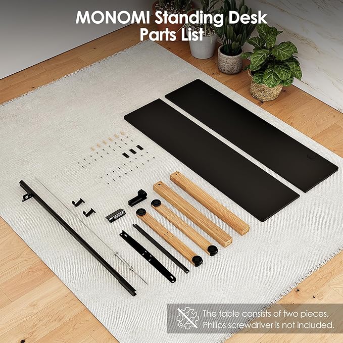 Monomi Electric Standing Desk, 55x24 Inches Height Adjustable Sit Stand up Desk - Image 8
