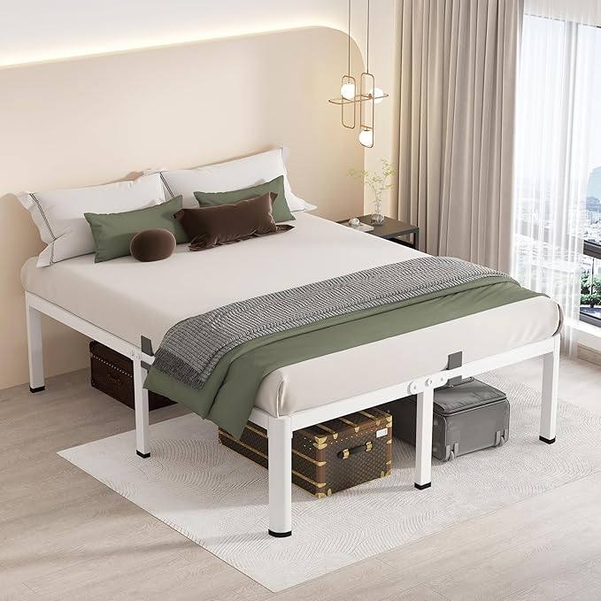 MAF 18 Inch Queen Size Bed Frame White - Image 4