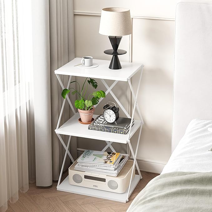 3-Tier End Table Small Side Table Tall Bedside Night Stand - Image 6