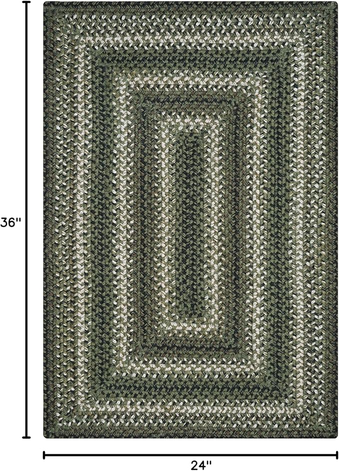 Pinecone Green Small Braided Rugs, 2x3' Rectangle - Image 2