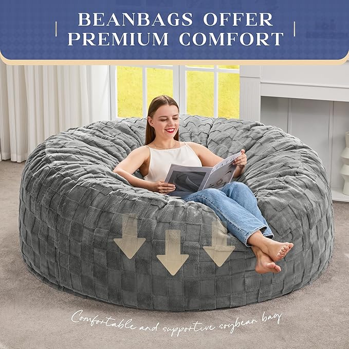 Hobestluk Bean Bag Chairs Beanbag Chair - Image 6
