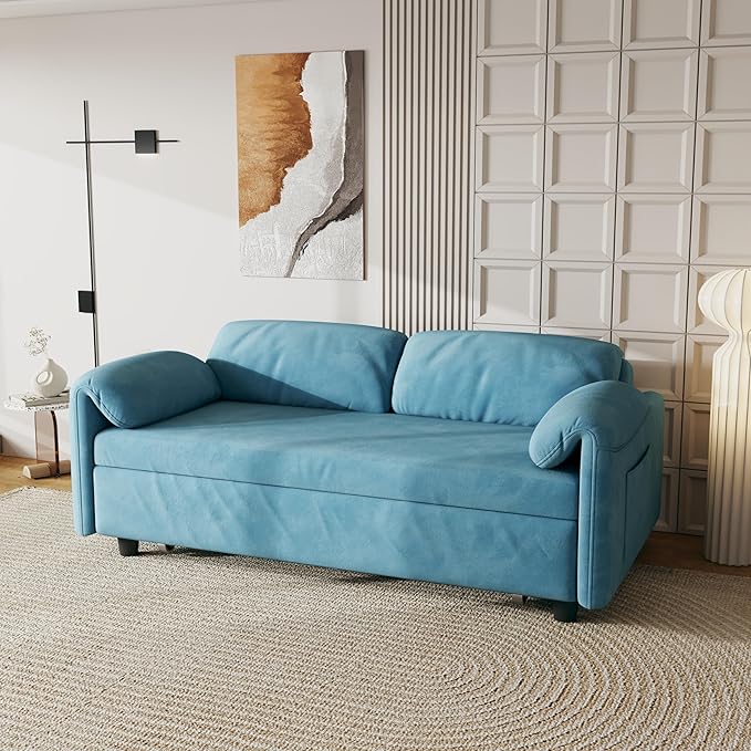 ERYE 3 in 1 Loveseat Sofa Convertible Sleeper Sofabed, Functional Recliner - Image 2
