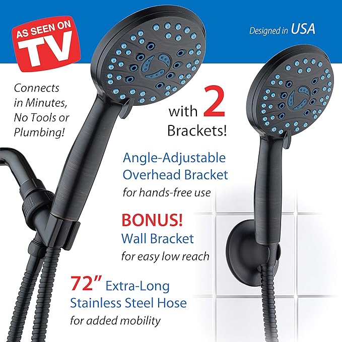 Hotel Spa AquaCare High Pressure 8-mode Handheld Shower Head - Image 8