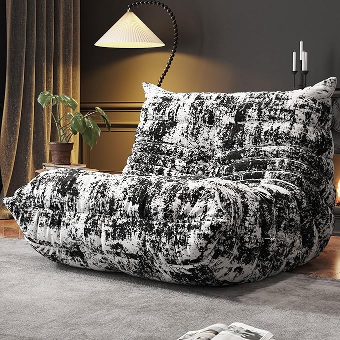 Bean Bag Chairs for Adults, BeanBag Reading Chair Memory Foam Couch, Floor by WHGBJA