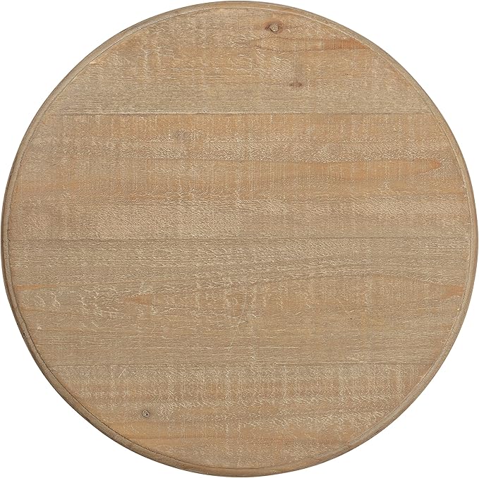 Kate and Laurel Linsley Farmhouse Side Table, 16 Inch Diameter, Rustic Brown - Image 5