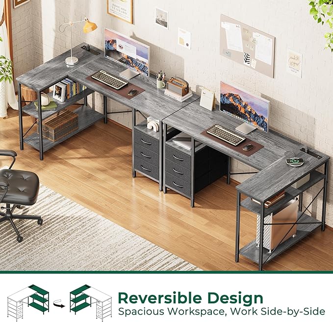 Huuger L Shaped Office Desk - Image 4
