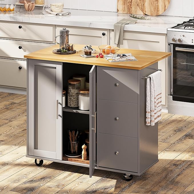 Shintenchi Rolling Kitchen Island Cart - Image 2