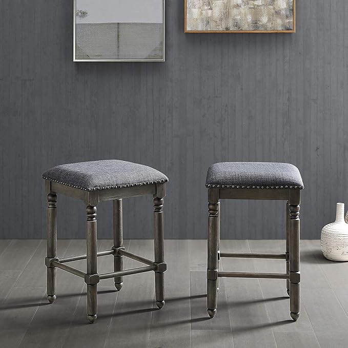 Roundhill Furniture Arnhem Wood Upholstered Counter Height Stools by RoundhillFurniture