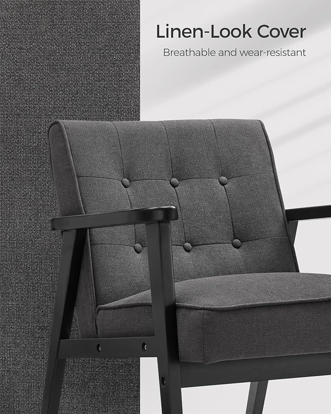 SONGMICS Accent Leisure Chair, Mid-Century Modern Arm Chair - Image 8
