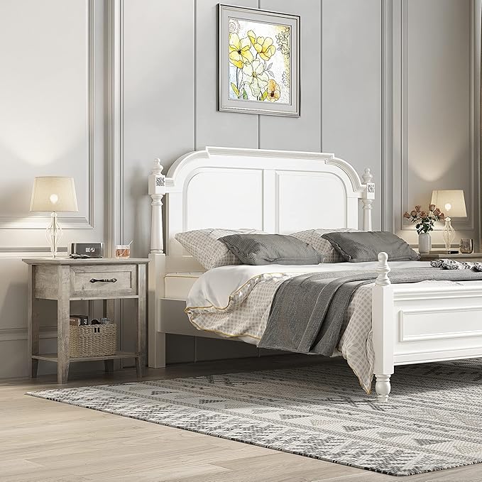 IDEALHOUSE Grey Nightstands Set of 2, End Table - Image 2