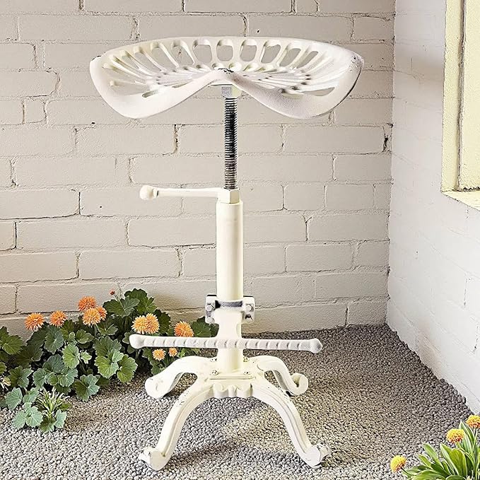 Diwhy Rustic Industrial Farmhouse Tractor Seat Adjustable Height 21.65-27.56in by Diwhy