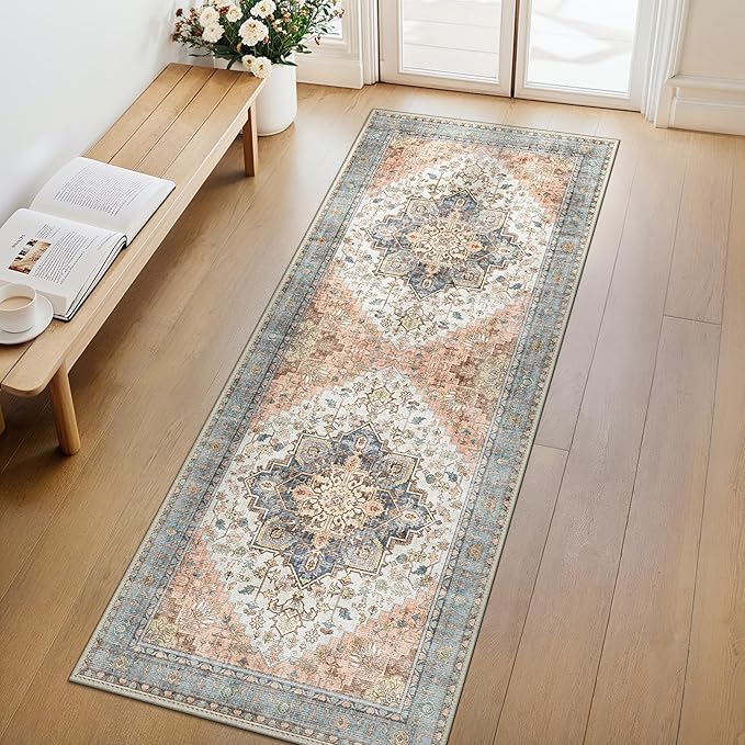 GENIMO 3x10 Runner Rugs for Hallway, Machine Washable Non Slip Vintage Rugs by GENIMO