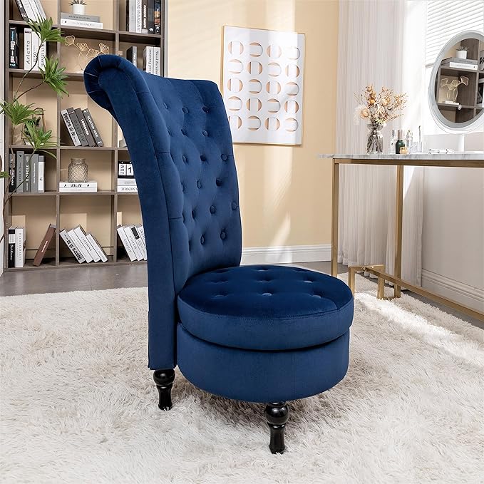 Container Furniture Direct Royal High-Back Velvet Accent Chair - Image 17