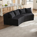 KEIKI Corduroy Curved Sectional Sofa, 2 Seater Symmetrical Modular Semi by Unknown
