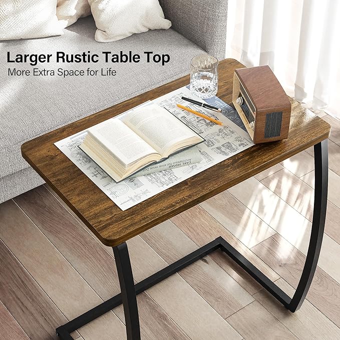 SRIWATANA Side Table, End Table, Vintage C-Shaped Couch Table - Image 5