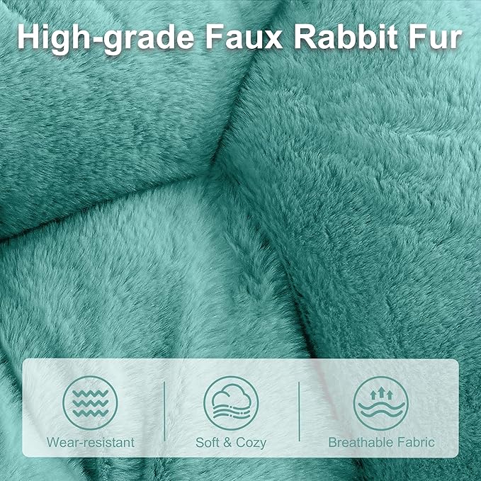 Comfy Saucer Chair for Adults, Foldable Living Room Chairs, Soft Faux Fur - Image 4