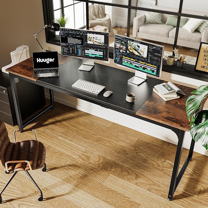 Huuger Computer Desk, 70 Inch Office Desk, Gaming Desk - Image 6