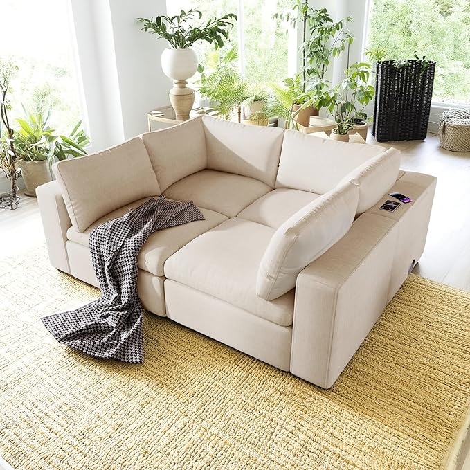 133.9 Inch Modular Convertible Sectional Sofa - Image 3