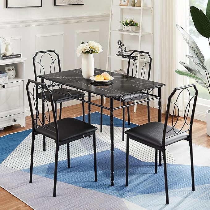 VECELO 5 Piece Dining Table Set - Image 4
