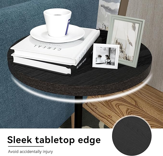 Round Pedestal Table Upgraded Side Black Drink - Image 4