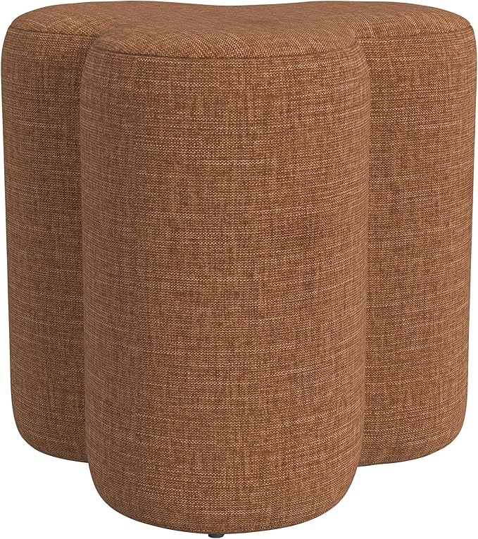 HomePop Upholstered Clover Shaped Ottoman Home Décor|Foot Rest Ottoman by HomePop