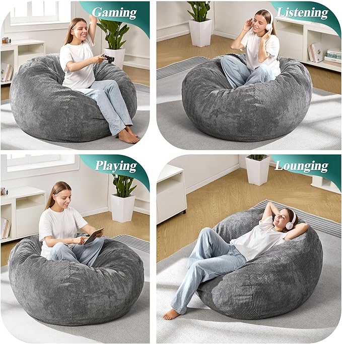 3.5FT Bean Bag Chairs Teardrop Bean Bag Chair - Image 7