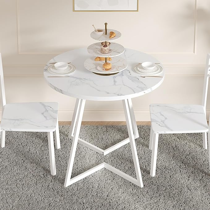 VECELO Round Dining Room Table - Image 2