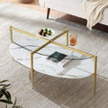 Oval Glass Coffee Table, Mid-Century Modern Design, L43 x W22 x H17 inch by LumFurn