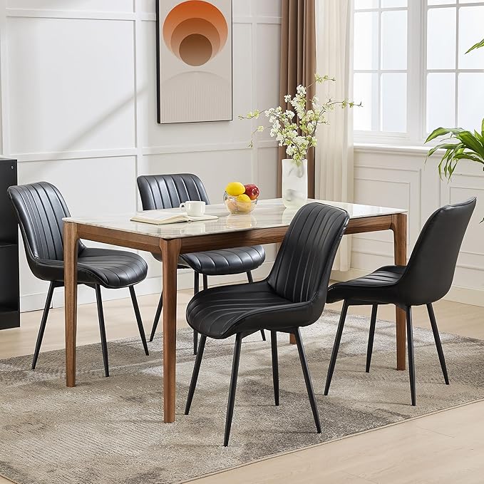Dining Chairs Set of 2, Upholstered PU Leather Kitchen & Dining Chairs - Image 7