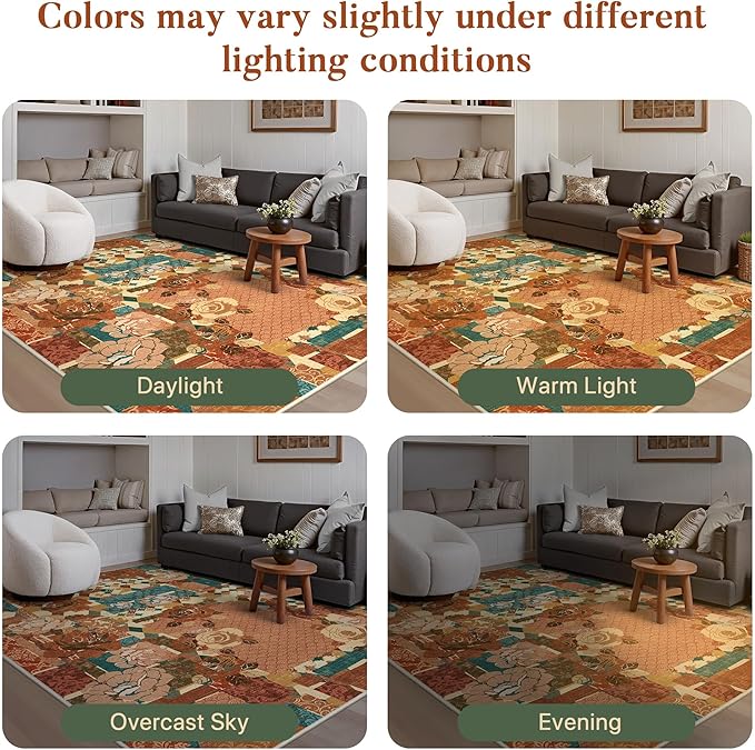 GENIMO Area Rug 2x3 Doormat, Machine Washable Low Pile Rugs, Small Floral - Image 6