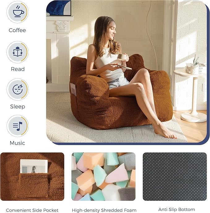MAXYOYO Bean Bag Chair, Tufted Bean Bag Sofa - Image 6