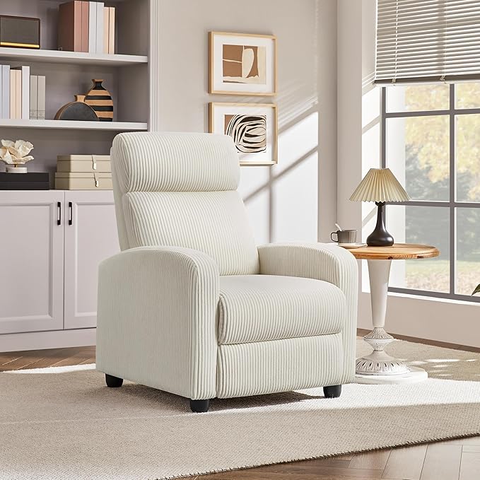 Yaheetech Corduroy Recliner Chair Single Sofa Home Theater Seating Adjustable - Image 2