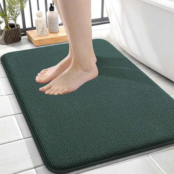 OLANLY Thick Memory Foam Bath Mat Rug 24x16, Extra Soft Absorbent Bathroom Rug by OLANLY