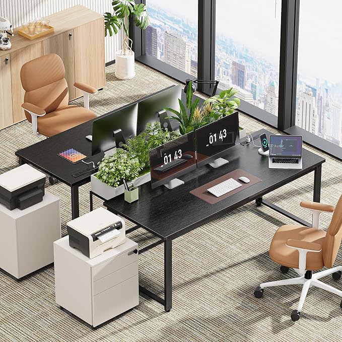 Huuger 55 x 24 inch Desk with Power Outlets & USB-C, Deeper & Thicker Desktop - Image 8