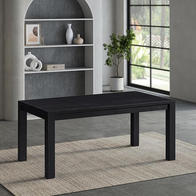 NTC Block 71 Inch Modern Farmhouse Dining Table, Rectangular Dinner Table - Image 9