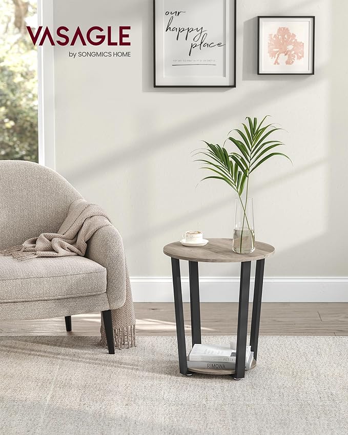 VASAGLE End Table, Round Side Table - Image 2