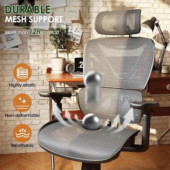 GABRYLLY Ergonomic Office Chair, Big and Tall Mesh Chair - Image 7