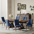COLAMY Wingback Upholstered Dining Chairs Set of 6, Fabric Dining Room Chairs by COLAMYINC