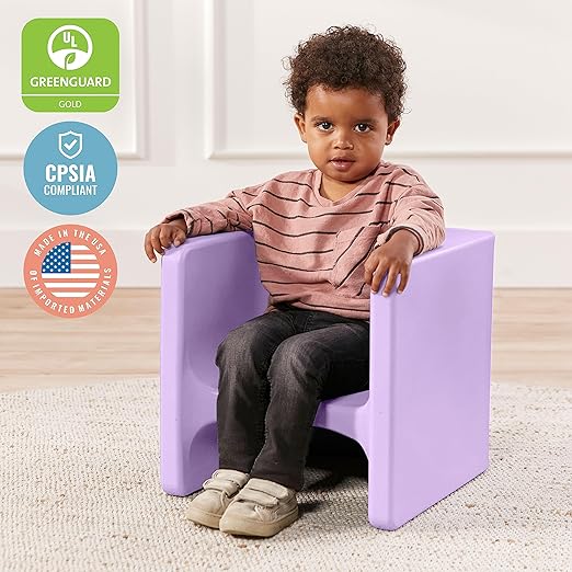 ECR4Kids Tri-Me Table and Cube Chair Set, Light Purple - Image 7