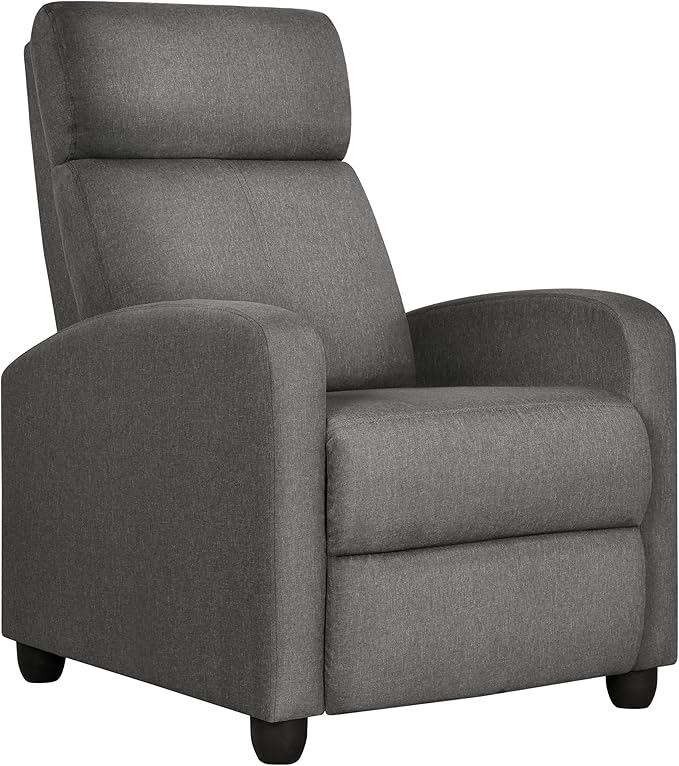 Yaheetech Fabric Recliner Chair Sofa Ergonomic Adjustable Single Sofa by Yaheetech