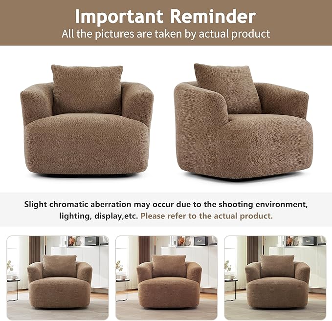 Merax Modern Cozy Chenille 360° Swivel Sofa Chair - Image 5