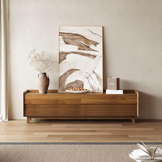 POVISON Fully-Assembled Mid Century Modern TV Stand - Image 2